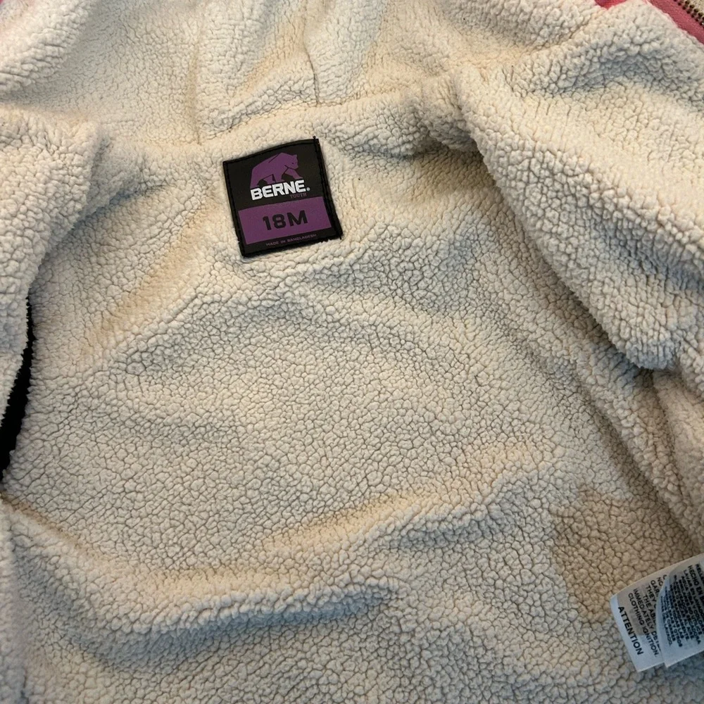 Berne Toddler Girls Pink‎ Hooded Heavyweight Softstone Jacket Size 18 Months